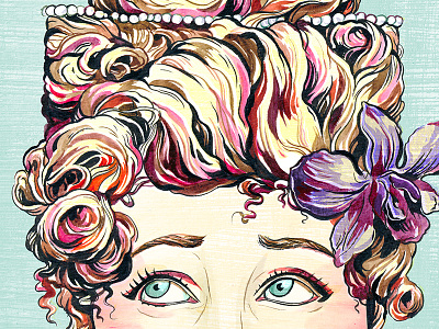 Bad Hair Day? book book cover digital eyes fashion flower hair hairstyle illustration ink inking woman