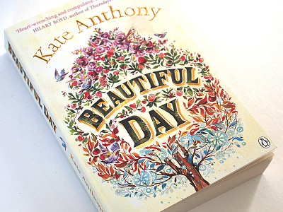 Beautiful Day Book Cover art book book covers books design flowers hand lettering illustration lettering penguin seasons tree