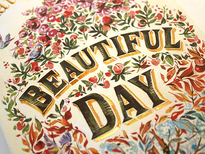 Beautiful Day / Book Cover Lettering art beautiful book book covers books design flowers hand lettering illustration lettering seasons tree