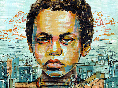 Nas' Illmatic Album architecture boy cover hip hop illmatic illustration music nas nyc painting portrait rap