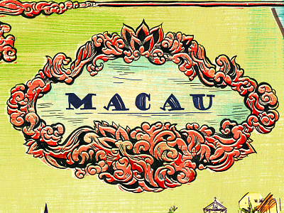 Macau Lettering china detail flourishes illustration ink lettering macau map travel