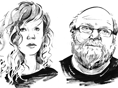 Toronto Life Portraits black and white editorial illustration illustrations ink portraits washes