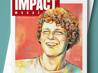 Terry Fox canada cancer cover editorial fundraising illustration magazine marathon painting portrait research terry fox
