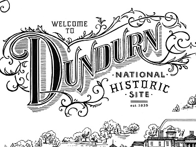 Dundurn Castle Victorian Lettering canada dundurn castle hamilton handlettering illustration ink lettering map victorian vintage