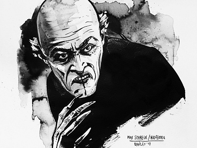 Inktober: Shadow of the Vampire black and white film halloween horror illustration ink inktober inktober2017 nosferatu portrait vampire willem dafoe