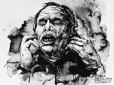 INKTOBER: Bub / Day of the Dead black and white bub day of the dead film halloween horror illustration inktober inktober2017 portrait romero zombie