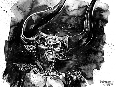 Lord of Darkness, LEGEND black and white darkness devil film halloween horror illustration ink inktober inktober2017 legend tim curry