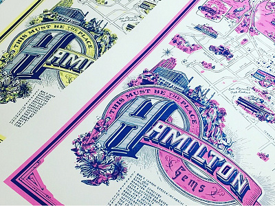 Hamilton Gems Silkscreened Map