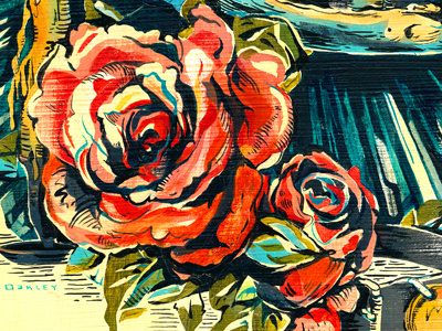 Roses, the end art flowers illustration illustrations ink paint show texture toronto uno