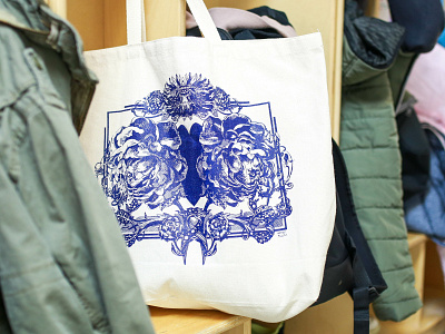 Root to Bloom fundraising tote. art canada first nations flowers fundraising illustration illustrations ink love peonies peony printing silkscreen tote