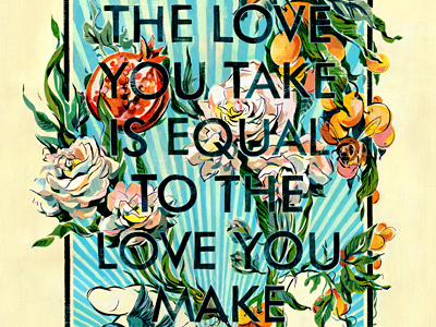 Help Ink: The Love You Make charity flowers helpink illustration illustrations ink lettering love paint stripes texture