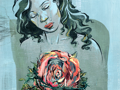 Human Trafficking Series abuse art depression editorial human trafficking illustration illustrations magazine mood rose texture thorns women