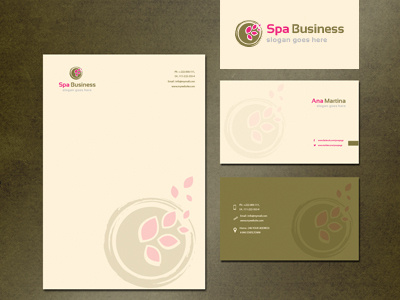 Spa Business branding design logo stationery template