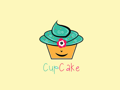 Cupcake bakery brand cake handmade logo