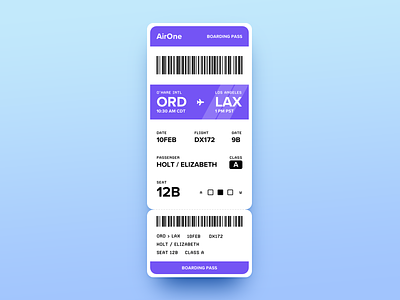 AirOne Boarding Pass boarding pass colorful designzillas flight ticket graphic design zillasdesignchallenge