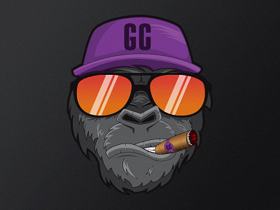 Gorilla Cool Dribbble branding design gorilla logo logotype smoke