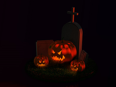 Spooky Halloween Pumpkins 3d art 3d artist 3d modelling cinema 4d creative halloween horror modeling render