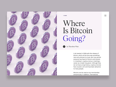 Where is Bitcoin going? 3d after effects animation c4d cinema 4d editorial interaction landing page typogaphy web design website