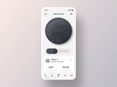Smart Oven App animation app cooking interaction design interface kitchenware mobile smart home ui