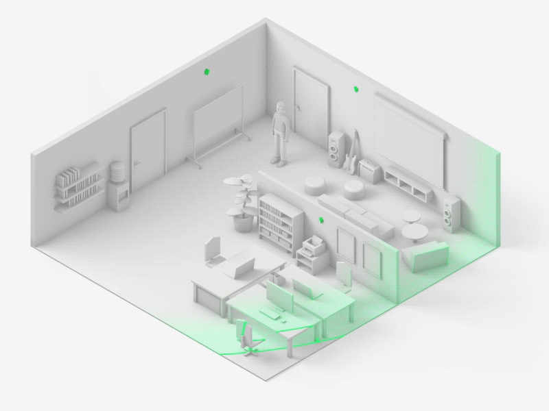 Digital Onboarding beacon c4d clay render indoor landing-page low-poly navigation office positioning