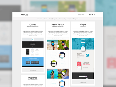 AppCSS app appcss application clean css flat minimal showcase sites