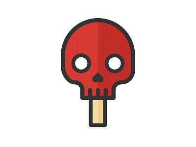 Skull Pong icon illustration logo minimal ping pong pong skull sport table tennis