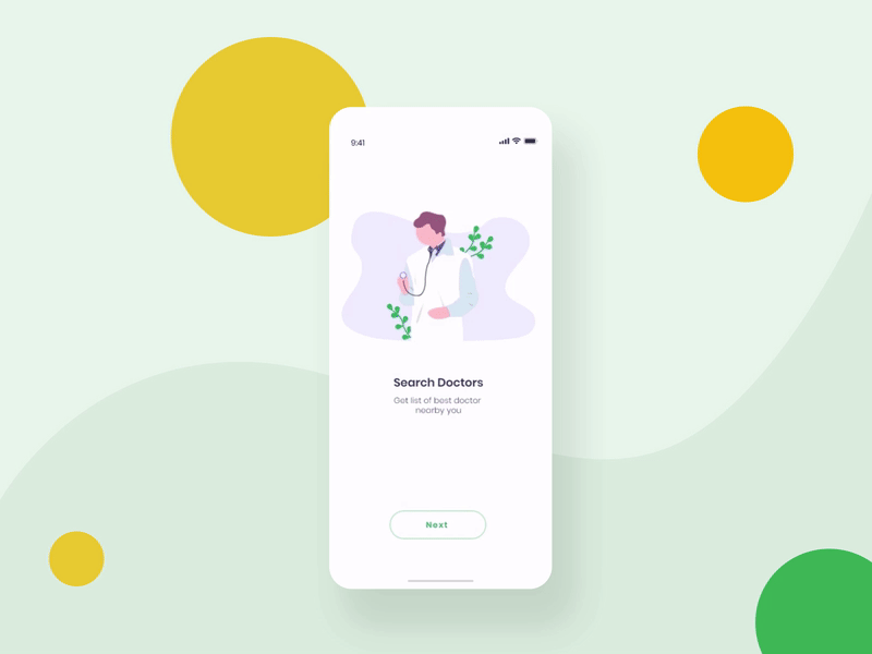 Doctor Application adobe xd app design application design appointment clinic dailyui doctor doctor app doctor appointment gif mobile app development mobile ui motion motion design motiongraphics prototype ui uidesign uiux