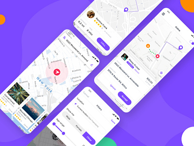 Map and Search Application adobe xd appointment challenges clean design daily life daily ui illustraion location app location tracker map map ui minimalist nearby search simple traking trend 2020 ui design ux vectors