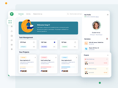 Dashboard UI 2020 design adobe app branding chart daily ui dashboad data illustraion interface landing minimal profile project management tool task list typography ui ui kit uiux ux