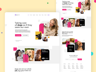 Dogs Caring Website adobe xd daily ui design concept design ui dogs care illustration minimal minimalist trend 2020 ui challenge ui design ui trends ui ux design uiux vector art visualization web design website website design website trends