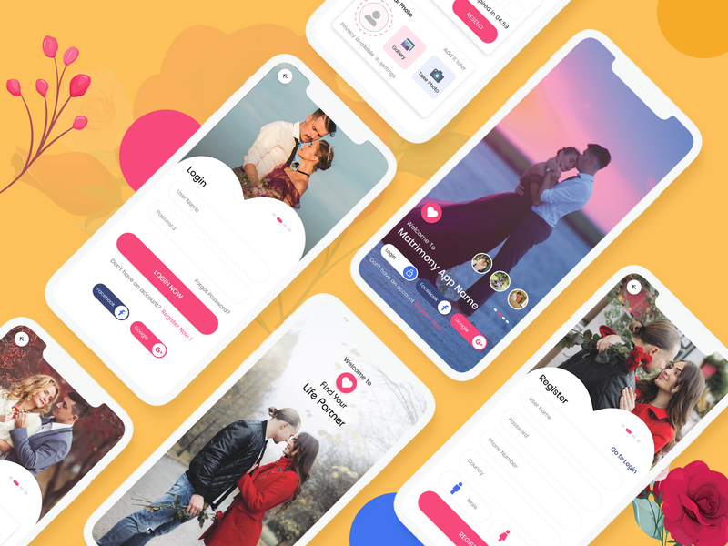 Matrimony App Design adobe xd app design application design challenge daily ui design concept illustration login ui matrimonial matrimony app matrimony app design minimalist mobile ui product design sign in splash screen trend 2020 uiux design vectors visualization