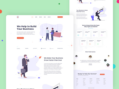 Business Landing UI UX adobe xd agency website business landing page clean daily challenge daily ui dribbble best shot illustration landing page ui minimal saas design trend 2020 trending ui typography ui challenge ui design uiux vector art visualization website design