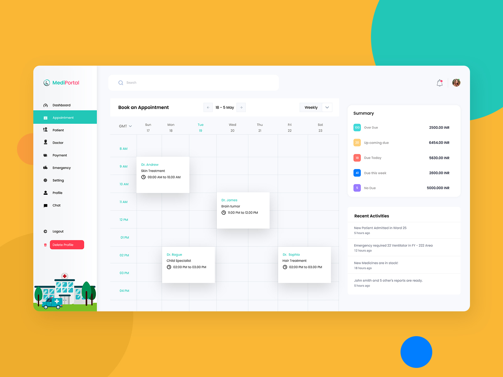 Doctor-Patient Appointment Dashboard by eSparkBiz on Dribbble