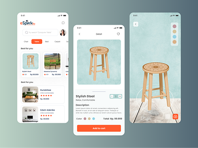 AR Furniture Store App 🪑 adobe xd application design design illustration logo minimal minimalist mobile ui ui visualization