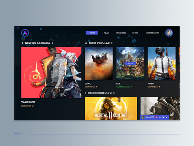 agerasia D/M call of duty competitive csgo dailyui dark dribbble games georgia lol mode mortal kombat multuplayer online pubg social tbilisi ui ux valorant website