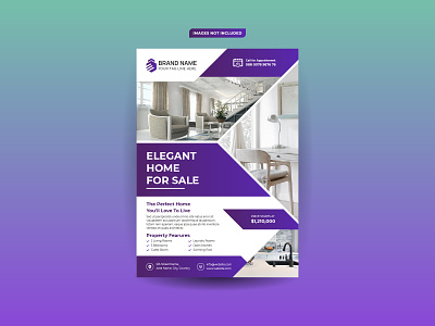 Elegant real estate sale flyer design template