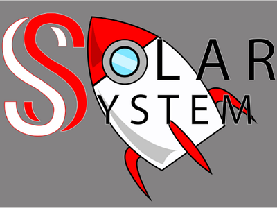 Simple logo | 003 illustrator logo rocket solar solar system system typography.
