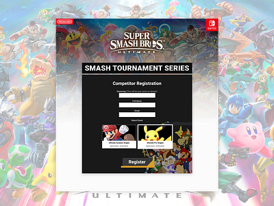 DailyUI#001 Sign-up form dailyui dailyui 001 dailyuichallenge smash bros ui ux web