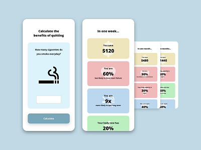 DailyUI#004 Calculator calculator dailyui dailyui 004 minimalistic design mobile savings simple smoking ui