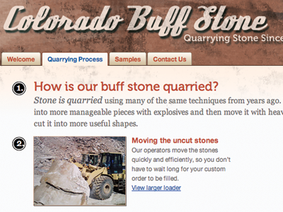 Colorado Buff Stone marketing retail typography user interface