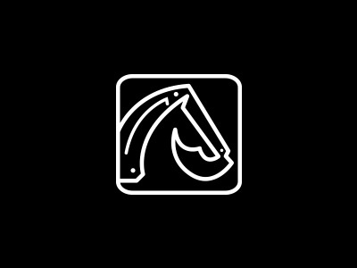 The Horse Constructions black brand bulldozer design horse identity logo white