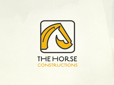 The Horse Constructions brand bulldozer construction horse identity logo new yellow