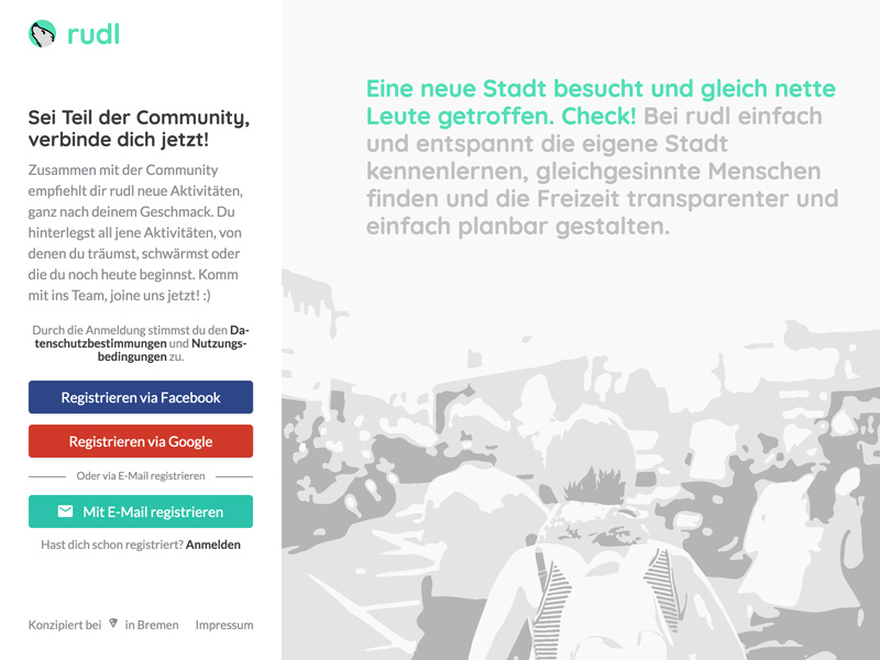 Login screen of an online community material design flat design social network masterthesis minimal community login