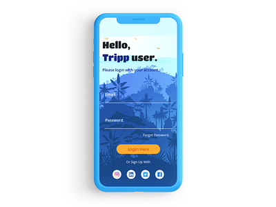 Tripp App Login Screen