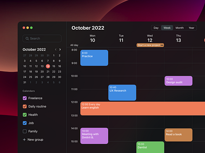 Apple Calendar redesign desktop ios mac macos product ui