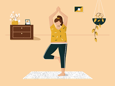 Stretch it Out 🤸 2d illustration activity character design character illustration colour palette colours design dribbble shot of the day exercise girl gym inspiration pattern plant illustration quarantine texture vector art woman workout yoga