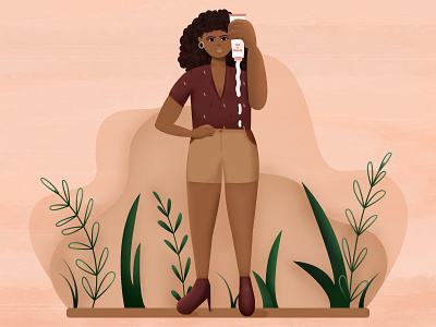 Brave and Beautiful anti-racism beautiful beautiful girl black black lives matter blm blouse boots character curly hair fair freelance illustrator girl illustration plants racism shorts woman