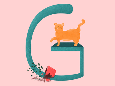 G for 36 Days of Type 36 days of type 36daysoftype 36daysoftype08 alphabet cat concept art digital illustration g illustration letter letter g type typogaphy