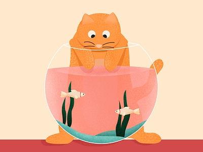 Letter O 36dayoftype 36days 36daysoftype08 alphabet aquarium cat character curious digital illustration fish fish bowl illustration letter o lettering o