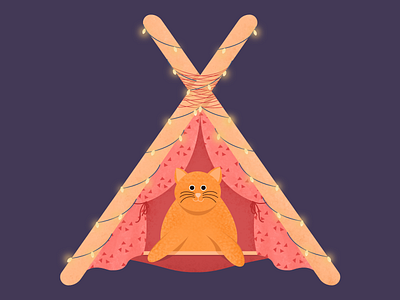 Letter X - 36 Days of type 36daysoftype alphabet animal cat cute house illustration letter x lettering pet tent
